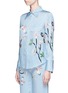 Front View - Click To Enlarge - HELEN LEE - Flying bunny print silk pyjama shirt