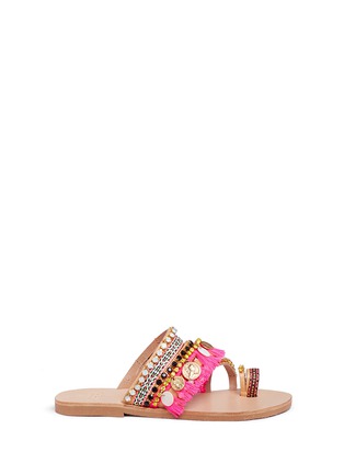 Main View - Click To Enlarge - MABU BY MARIA BK - 'Rossetta' tassel embellished leather slide sandals