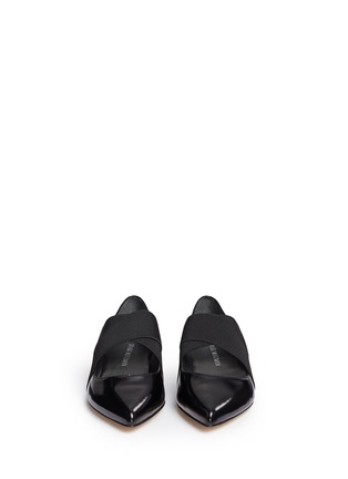 Front View - Click To Enlarge - STUART WEITZMAN - 'Elastex' patent leather flats