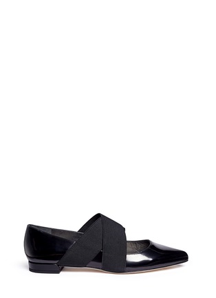 Main View - Click To Enlarge - STUART WEITZMAN - 'Elastex' patent leather flats