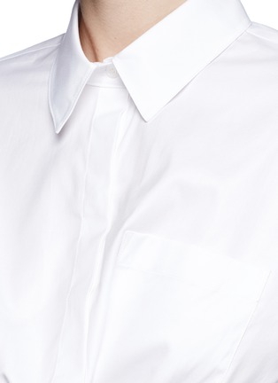 Detail View - Click To Enlarge - T BY ALEXANDER WANG - Twist front cropped cotton shirt