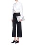 Figure View - Click To Enlarge - T BY ALEXANDER WANG - Twist front cropped cotton shirt