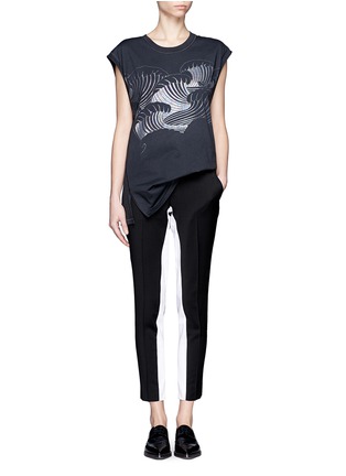 Figure View - Click To Enlarge - 3.1 PHILLIP LIM - Tidal waves iridescent foil print sleeveless T-shirt