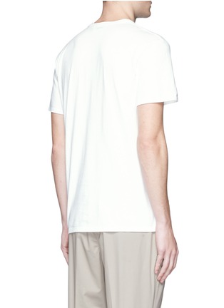 Back View - Click To Enlarge - MAISON KITSUNÉ - Stripe logo print cotton T-shirt