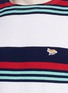 Detail View - Click To Enlarge - MAISON KITSUNÉ - Stripe cotton-linen long sleeve T-shirt
