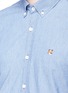 Detail View - Click To Enlarge - MAISON KITSUNÉ - Fox head embroidered chambray shirt