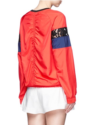 Back View - Click To Enlarge - MSGM - Lace insert colourblock windbreaker top