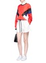 Figure View - Click To Enlarge - MSGM - Lace insert colourblock windbreaker top