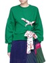 Main View - Click To Enlarge - MSGM - Floral lace-up tie cotton sweatshirt