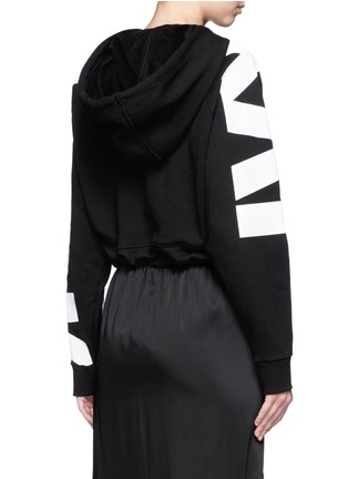 Back View - Click To Enlarge - TOPSHOP - Logo print cropped hoodie