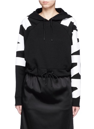 Main View - Click To Enlarge - TOPSHOP - Logo print cropped hoodie