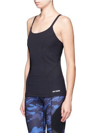 Front View - Click To Enlarge - TOPSHOP - Cross back ribbed tank top