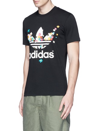 Front View - Click To Enlarge - ADIDAS BY PHARRELL WILLIAMS - Floral trefoil logo print T-shirt