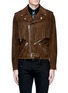 Main View - Click To Enlarge - SAINT LAURENT - Fringed suede motorcycle jacket