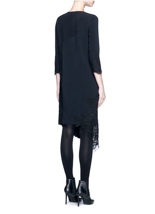 Back View - Click To Enlarge - VICTOR ALFARO - Asymmetric lace crepe dress