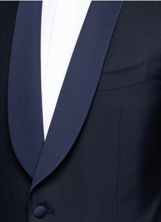 Detail View - Click To Enlarge - CANALI - 'Venezia' contrast trim wool tuxedo suit
