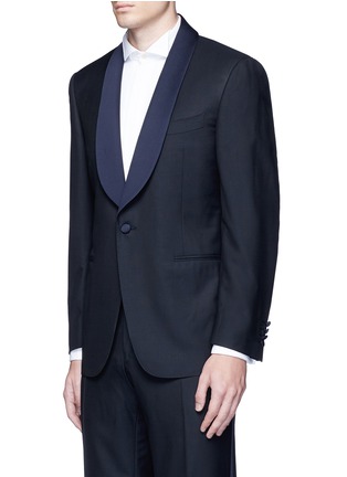 Front View - Click To Enlarge - CANALI - 'Venezia' contrast trim wool tuxedo suit