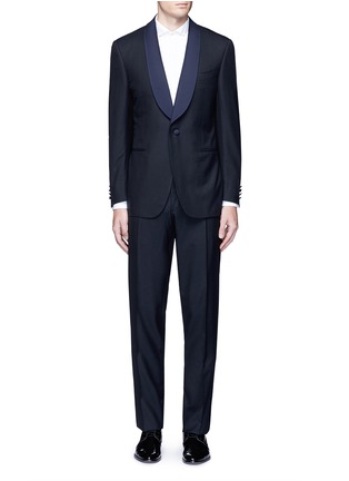 Main View - Click To Enlarge - CANALI - 'Venezia' contrast trim wool tuxedo suit