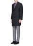 Front View - Click To Enlarge - CANALI - Glen plaid wool coat
