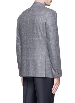 Back View - Click To Enlarge - CANALI - 'Capri' windowpane check wool-cashmere blazer