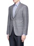 Front View - Click To Enlarge - CANALI - 'Capri' windowpane check wool-cashmere blazer