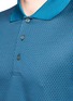 Detail View - Click To Enlarge - CANALI - Square motif silk-cotton polo shirt