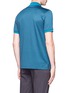 Back View - Click To Enlarge - CANALI - Square motif silk-cotton polo shirt