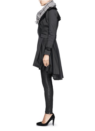 Figure View - Click To Enlarge - ALICE & OLIVIA - Leather storm flap pleat back trench coat