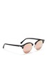 Figure View - Click To Enlarge - RAY-BAN - 'Clubround' acetate browline metal mirror sunglasses