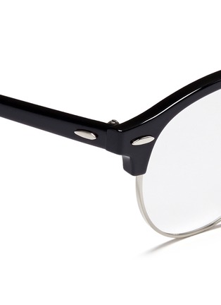 Detail View - Click To Enlarge - RAY-BAN - 'Clubround Optics' acetate browline round optical glasses