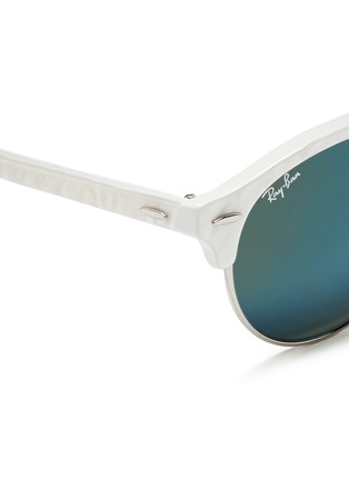 Detail View - Click To Enlarge - RAY-BAN - 'Clubround' acetate browline metal sunglasses