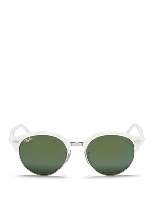 Main View - Click To Enlarge - RAY-BAN - 'Clubround' acetate browline metal sunglasses