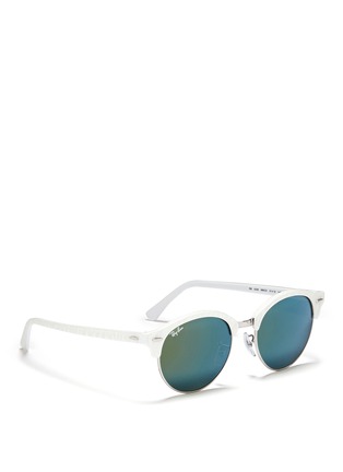 Figure View - Click To Enlarge - RAY-BAN - 'Clubround' acetate browline metal sunglasses