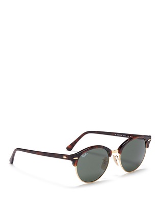 Figure View - Click To Enlarge - RAY-BAN - 'Clubround' tortoiseshell acetate browline metal sunglasses
