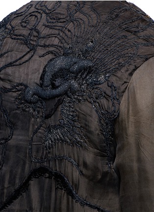 Detail View - Click To Enlarge - BY WALID - 'Dragon' one of a kind embroidered satin blouson jacket