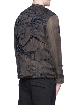 Back View - Click To Enlarge - BY WALID - 'Dragon' one of a kind embroidered satin blouson jacket