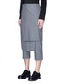 Front View - Click To Enlarge - BY WALID - 'Rana' wrap front cropped wool pants