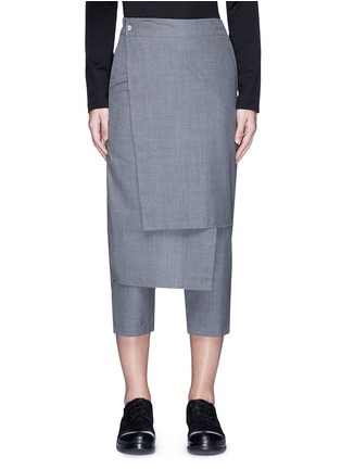 Main View - Click To Enlarge - BY WALID - 'Rana' wrap front cropped wool pants