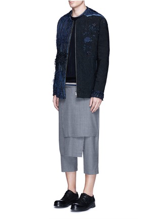 Figure View - Click To Enlarge - BY WALID - 'Rana' wrap front cropped wool pants