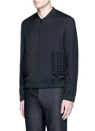 Front View - Click To Enlarge - 73119 - Woven cube pocket bomber jacket