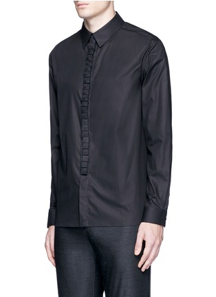 Front View - Click To Enlarge - 73119 - Woven cube placket cotton shirt