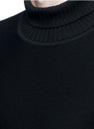 Detail View - Click To Enlarge - 73119 - Stripe cashmere-mohair blend turtleneck sweater
