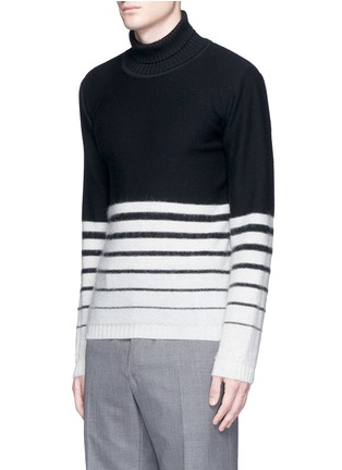Front View - Click To Enlarge - 73119 - Stripe cashmere-mohair blend turtleneck sweater
