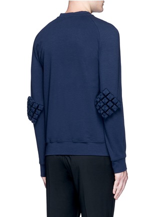 Back View - Click To Enlarge - 73119 - Woven cube elbow sweatshirt