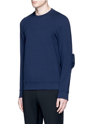 Front View - Click To Enlarge - 73119 - Woven cube elbow sweatshirt