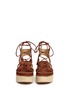 Front View - Click To Enlarge - STUART WEITZMAN - 'Romanesque' raffia platform lace-up gladiator suede sandals