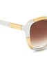 Detail View - Click To Enlarge - ALEXANDER MCQUEEN - Inset metal block acetate oversize sunglasses