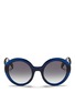 Main View - Click To Enlarge - ALEXANDER MCQUEEN - Piercing hinge acetate round sunglasses