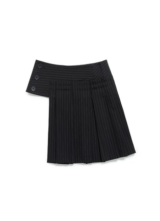Main View - Click To Enlarge - DKNY - Pinstripe inverted pleat skirt belt
