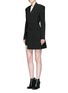 Figure View - Click To Enlarge - DKNY - Pinstripe inverted pleat skirt belt